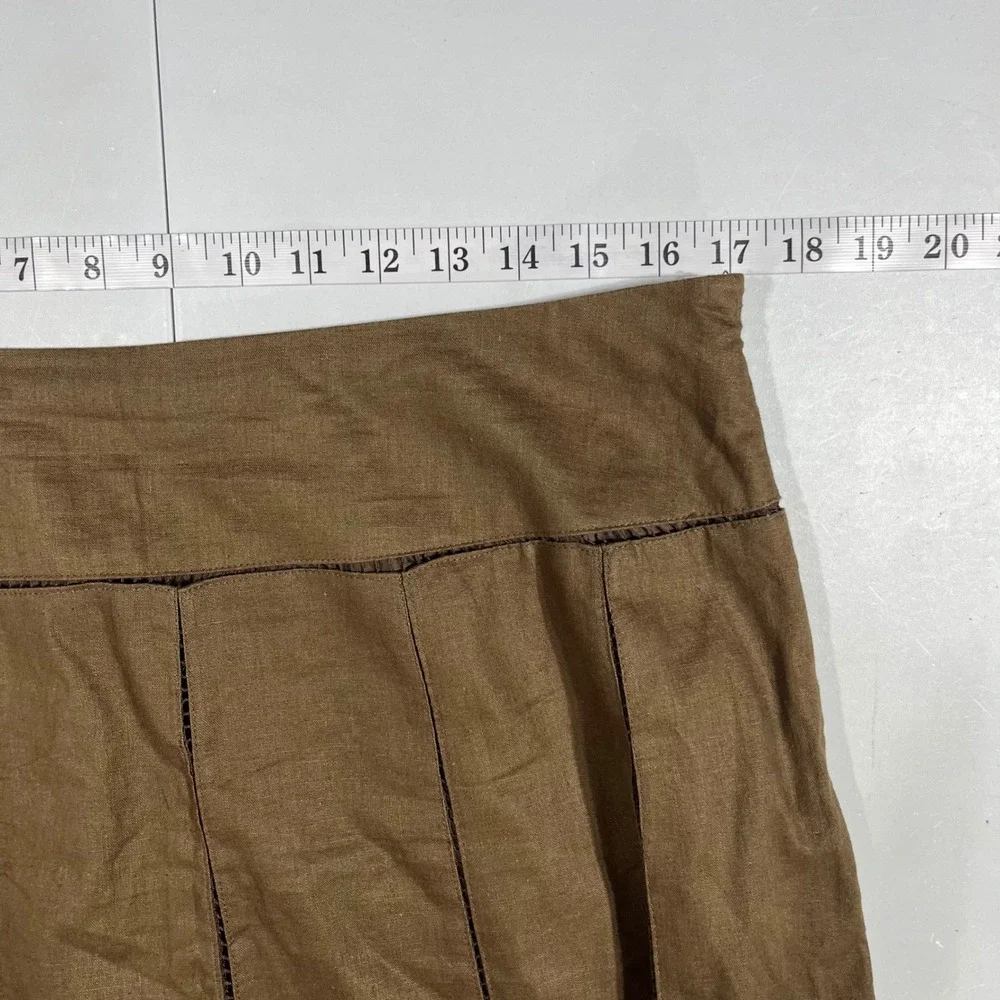 Alexandra Bartlett VTG Renfair Brown Linen Blend Fairy Grunge Maxi Skirt Size 10
